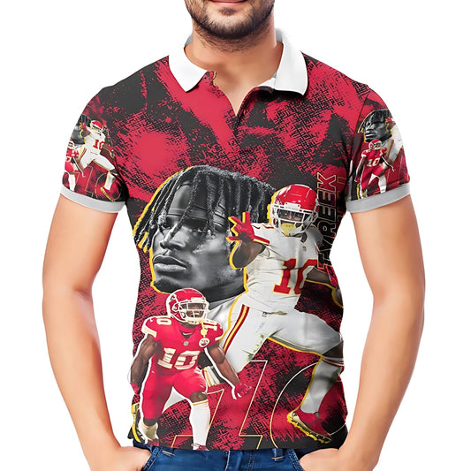 Kansas City Chiefs Tyreek Hill 10 3D Polo Shirt - Moonbestprint