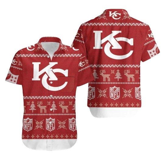 Kansas City Chiefs Graphic Hawaiian Shirt Unisex Ugly Sweater Style - Moonbestprint