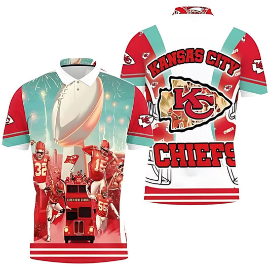 Kansas City Chiefs Victory Parade 3D Polo Shirt - Moonbestprint