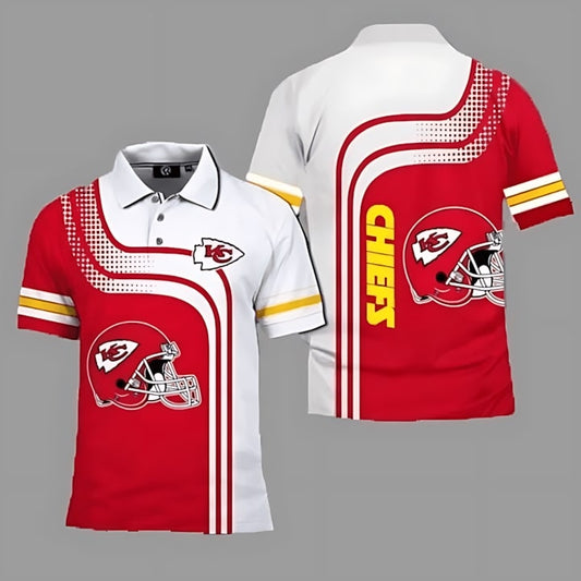 Kansas City Chiefs Vintage Helmet 3D Polo Shirt - Moonbestprint