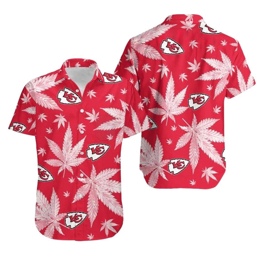Kansas City Chiefs Graphic Printed Unisex Weed Pattern Hawaiian Shirt - Moonbestprint