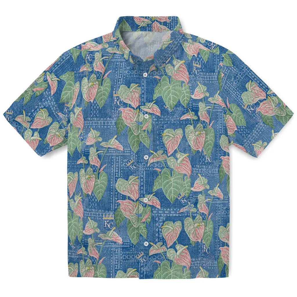 Kansas City Royals Hawaiian Shirt - Anthurium Overlay | Moonbestprint