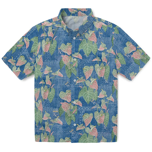 Kansas City Royals Hawaiian Shirt - Anthurium Overlay | Moonbestprint