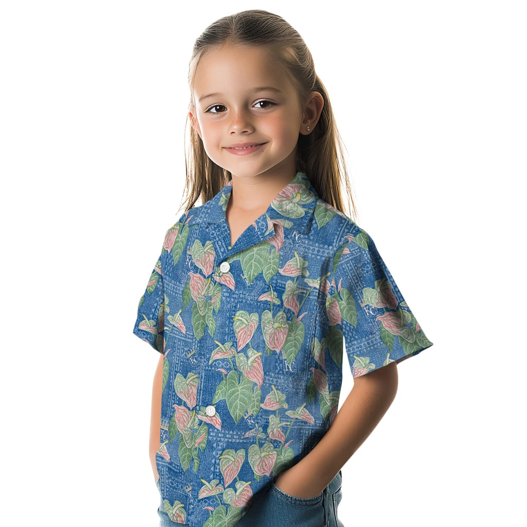Kansas City Royals Hawaiian Shirt - Anthurium Overlay | Moonbestprint