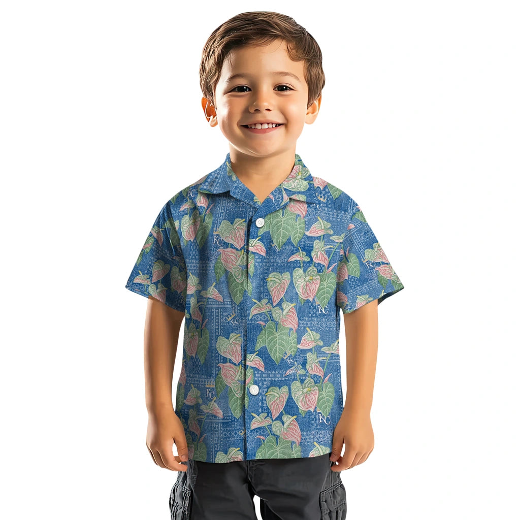 Kansas City Royals Hawaiian Shirt - Anthurium Overlay | Moonbestprint