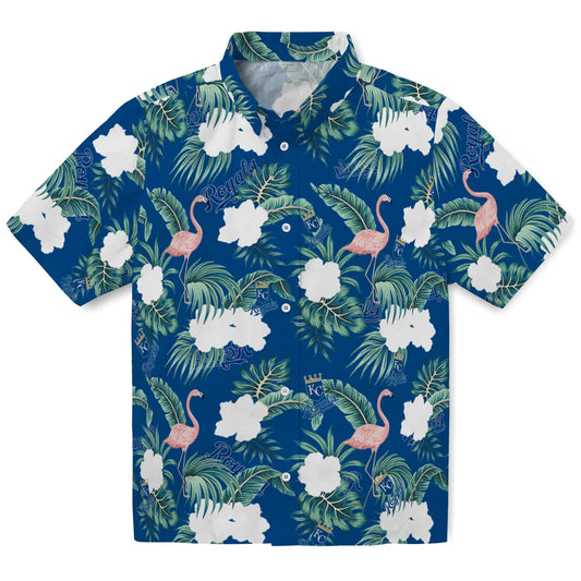 Kansas City Royals Hawaiian Shirt - Flamingo and Hibiscus | Moonbestprint