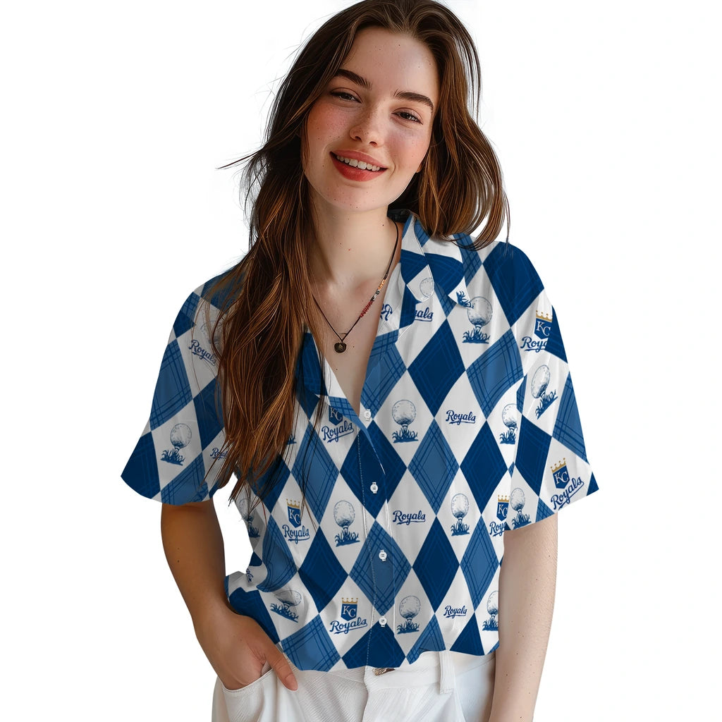 Kansas City Royals Hawaiian Shirt - Golfing Plaid | Moonbestprint