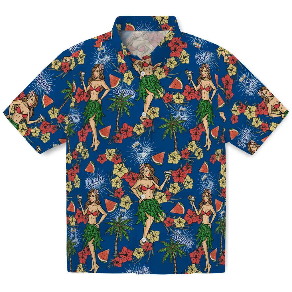 Kansas City Royals Hawaiian Shirt - Hawaiian Girls Design | Moonbestprint