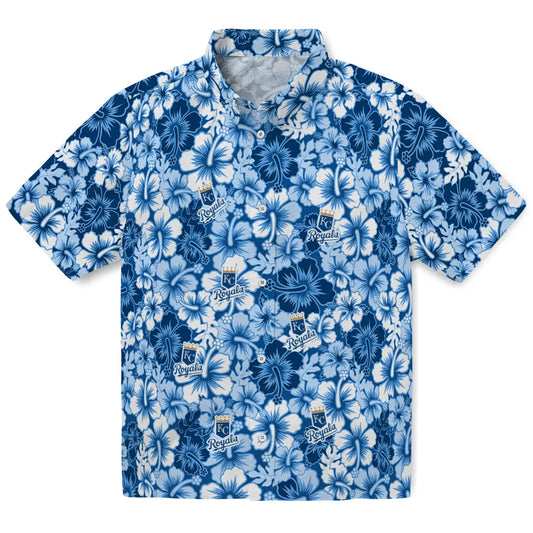 Kansas City Royals Hawaiian Shirt - Hibiscus Blooms | Moonbestprint