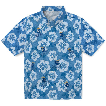 Kansas City Royals Hawaiian Shirt - Hibiscus Cluster | Moonbestprint