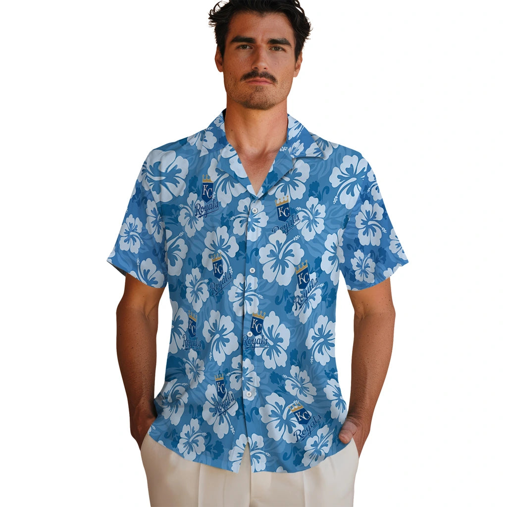 Kansas City Royals Hawaiian Shirt - Hibiscus Cluster | Moonbestprint