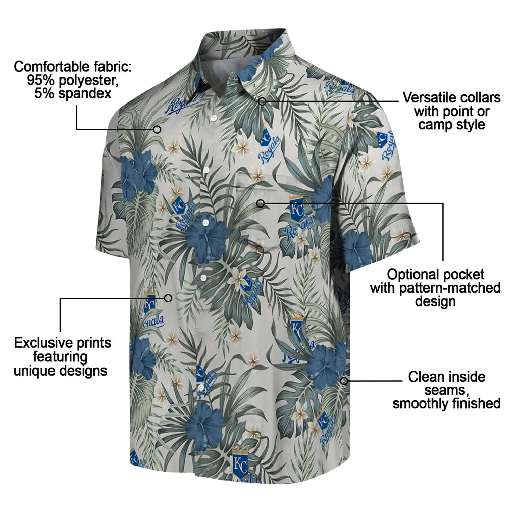 Kansas City Royals Hawaiian Shirt - Hibiscus Designs | Moonbestprint