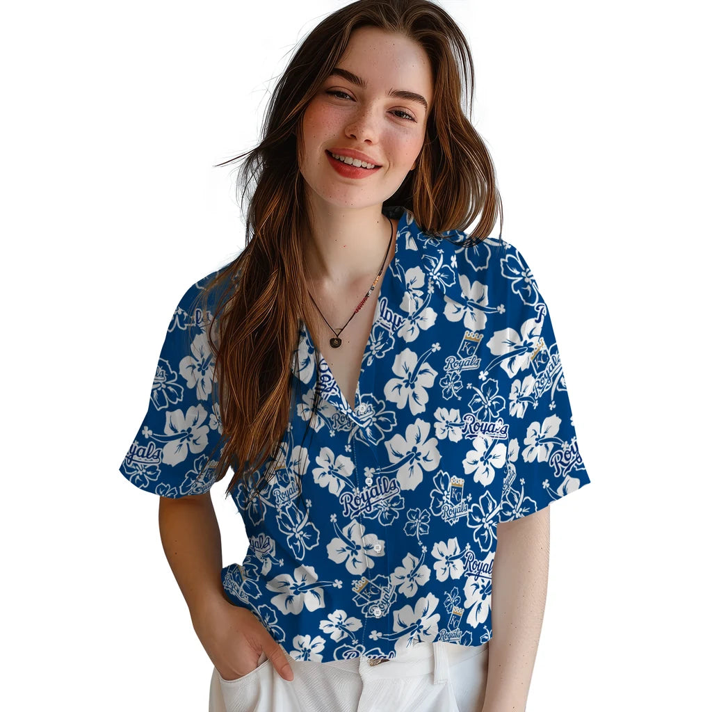 Kansas City Royals Hawaiian Shirt - Hibiscus Flower Design | Moonbestprint