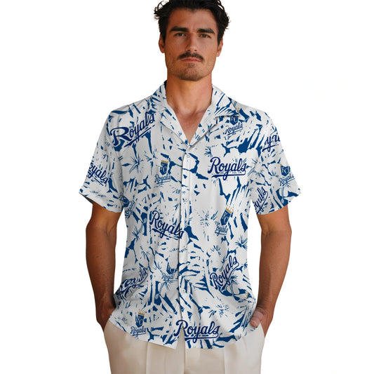 Kansas City Royals Hawaiian Shirt - Hibiscus Overlay | Moonbestprint