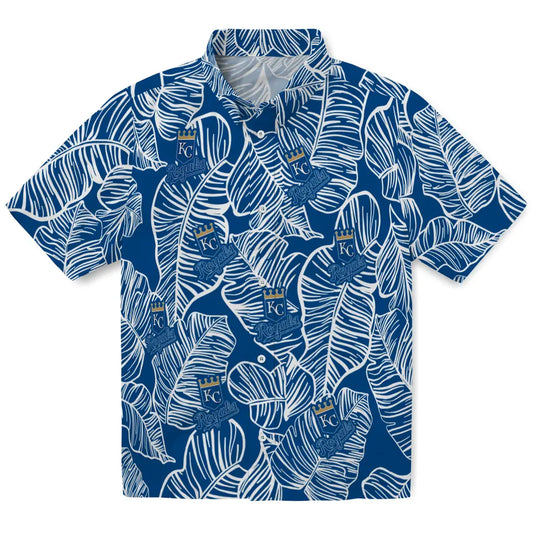 Kansas City Royals Hawaiian Shirt - Leaf Outline | Moonbestprint