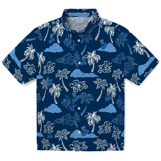 Kansas City Royals Hawaiian Shirt - Palm And Clouds | Moonbestprint