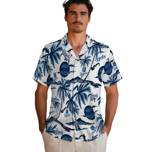 Kansas City Royals Hawaiian Shirt - Palm Sunset | Moonbestprint