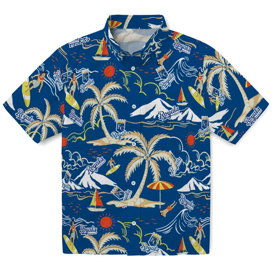 Kansas City Royals Hawaiian Shirt - Palm Tree Island | Moonbestprint