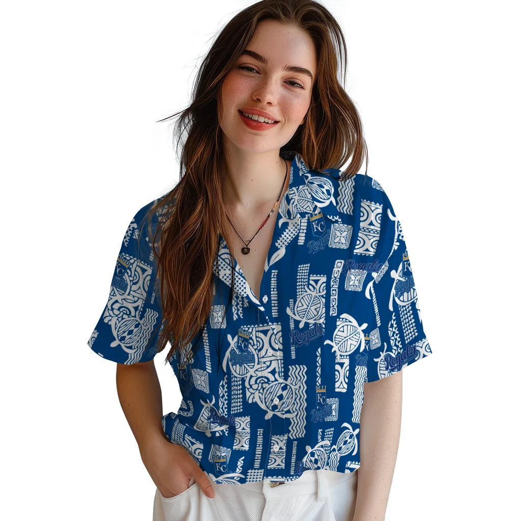 Kansas City Royals Hawaiian Shirt - Turtle Lines | Moonbestprint