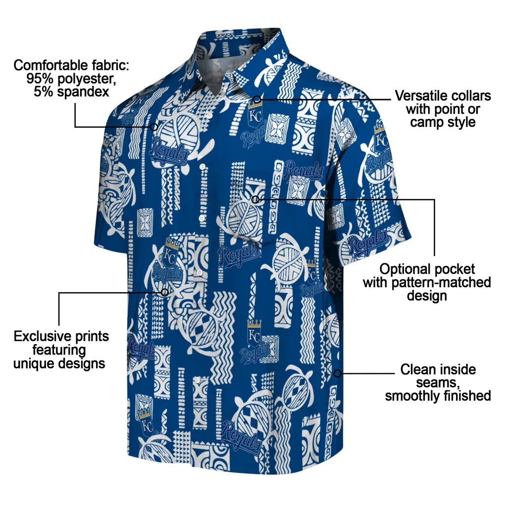 Kansas City Royals Hawaiian Shirt - Turtle Lines | Moonbestprint