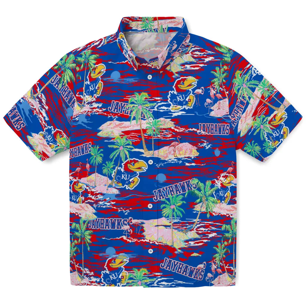 Kansas Jayhawks Flamingo Retreat 2026 Hawaiian Shirt – Moonbestprint