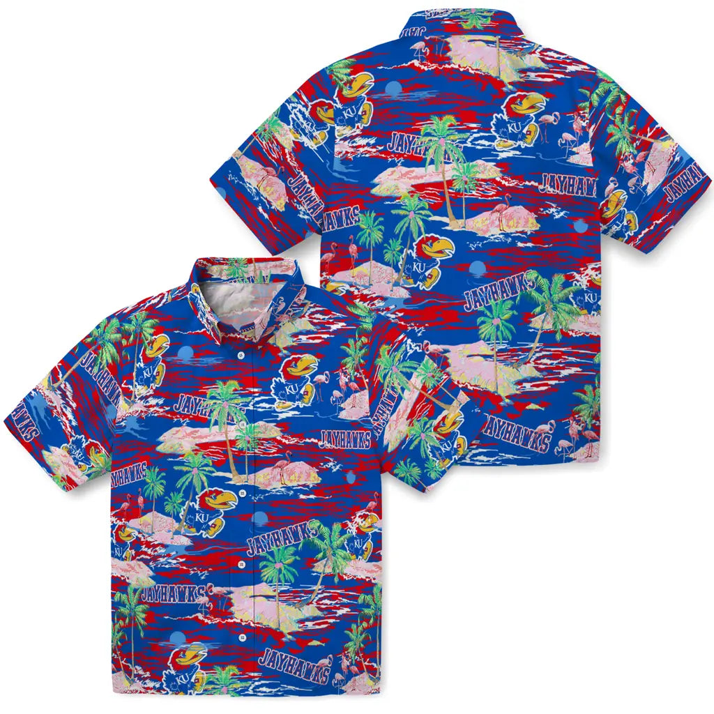 Kansas Jayhawks Flamingo Retreat 2026 Hawaiian Shirt – Moonbestprint