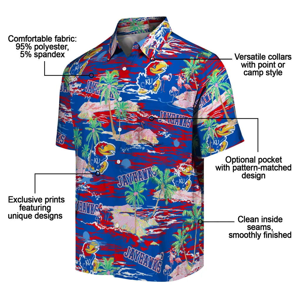 Kansas Jayhawks Flamingo Retreat 2026 Hawaiian Shirt – Moonbestprint