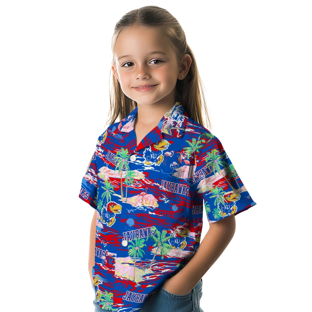 Kansas Jayhawks Flamingo Retreat 2026 Hawaiian Shirt – Moonbestprint