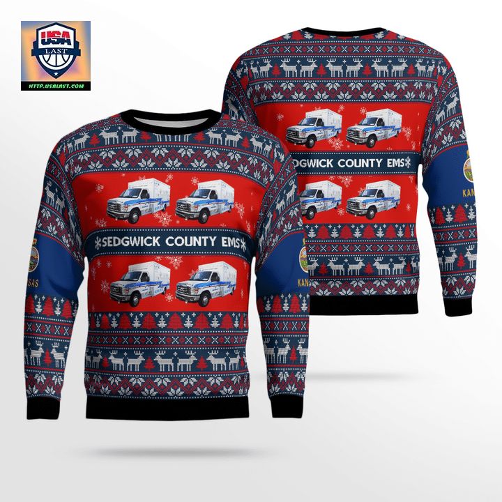 Kansas Sedgwick County EMS Christmas Sweater 3D ? Usalast