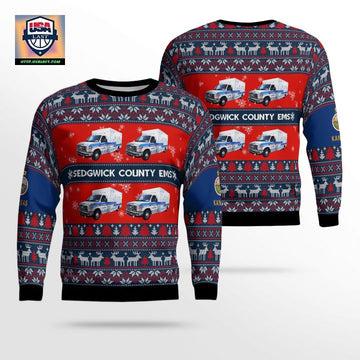 Kansas Sedgwick County EMS Christmas Sweater 3D ? Usalast