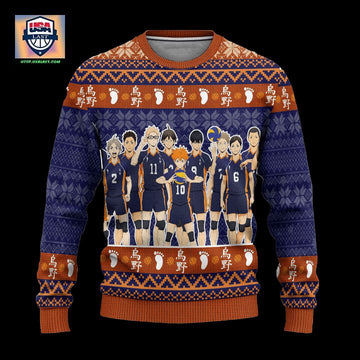 Karasuno High Ugly Christmas Sweater Haikyuu Anime Xmas Gift ? Usalast