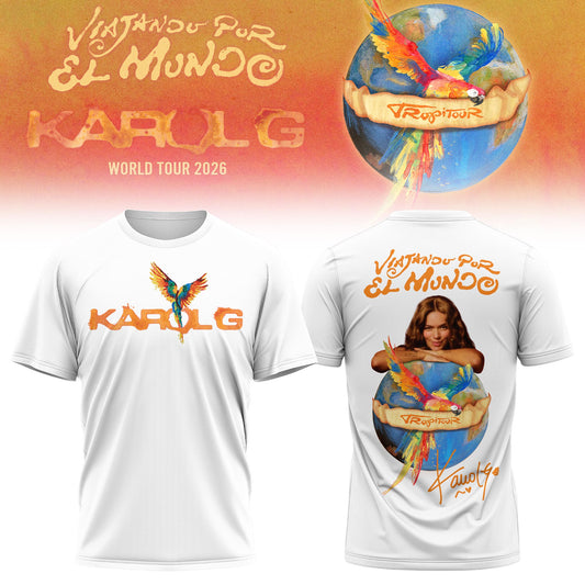 Karol G - Viajando Por El Mundo Tropitour 2026 Limited Edition T-shirt | AY12 Moonbestprint