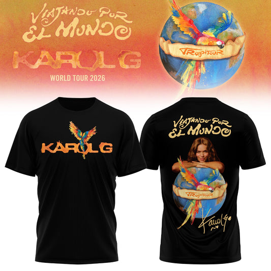 Karol G - Viajando Por El Mundo Tropitour 2026 Limited Edition T-shirt | EP45 Moonbestprint
