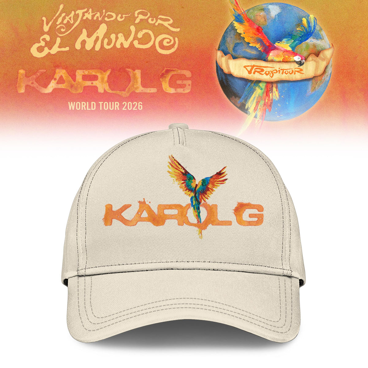 Karol G - Viajando Por El Mundo Tropitour 2026 Limited Edition T-shirt | RT16 Moonbestprint