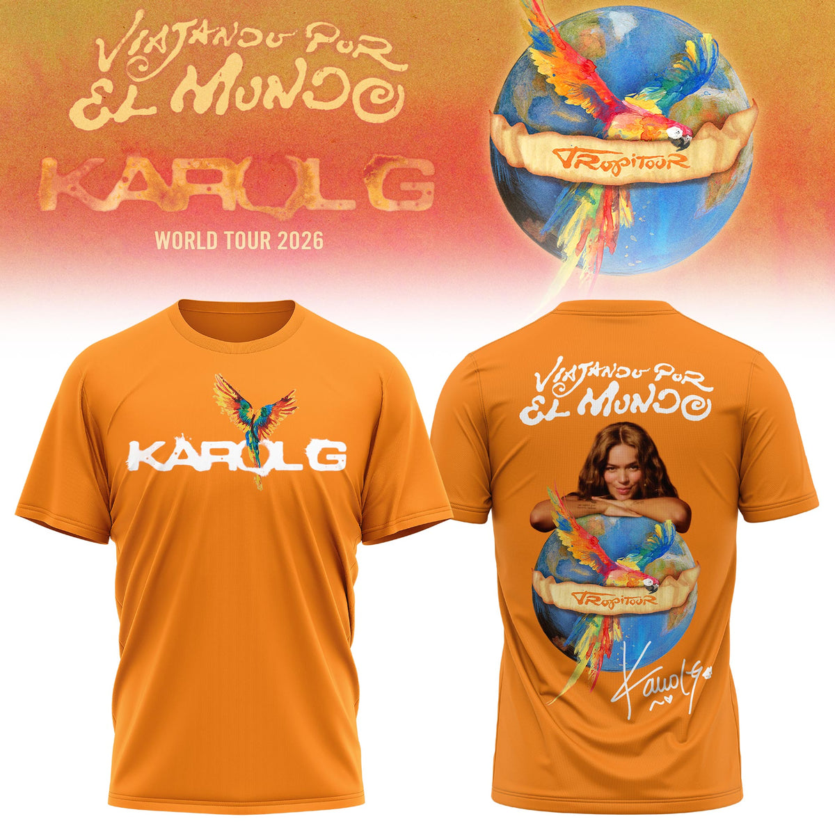Karol G - Viajando Por El Mundo Tropitour 2026 Limited Edition T-shirt | XE80 Moonbestprint