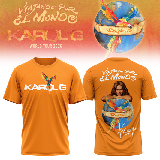 Karol G - Viajando Por El Mundo Tropitour 2026 Limited Edition T-shirt | XE80 Moonbestprint