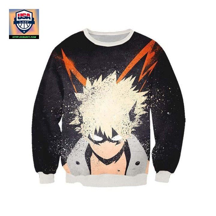 Katsuki Bakugou Fire Sweater ? My Hero Academia 3D Printed Sweater ? Usalast
