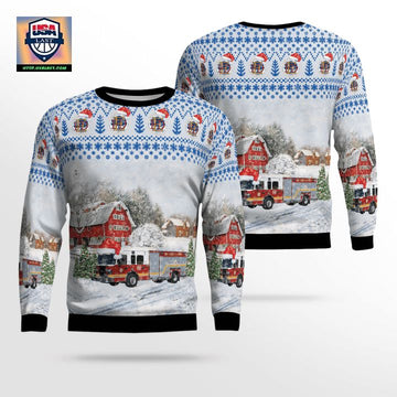 Kentucky Elizabethtown Fire Department Truck 2081 Christmas Sweater 3D ? 8L51 ? Usalast