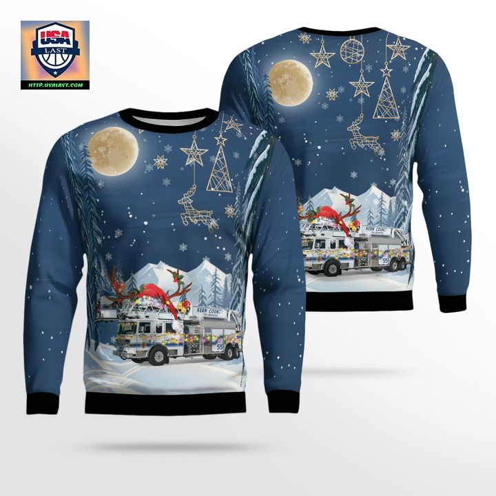 Kern County Fire Department Christmas AOP Sweater ? FT81 ? Usalast