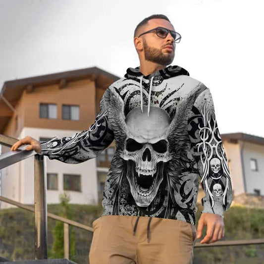 King Skull 3D All Over Print Hoodie -Moonbestprint