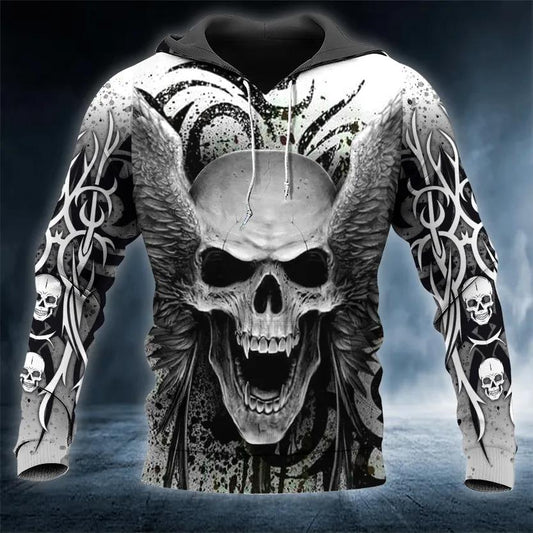 King Skull 3D All Over Print Hoodie -Moonbestprint