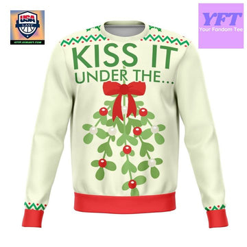 Kiss It Under The Mistletoe Funny Meme 2022 Design 3d Ugly Christmas Sweater ? Usalast