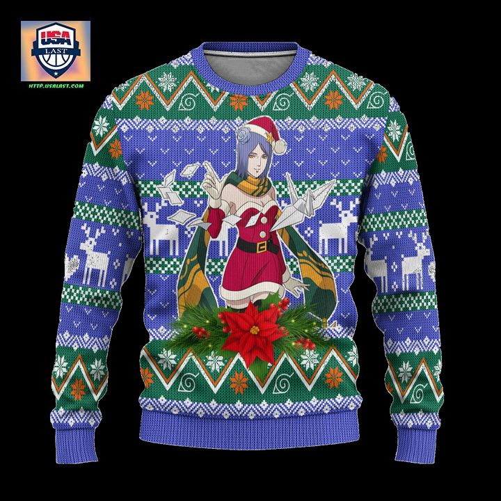 Konan Akatsuki Ugly Christmas Sweater Custom Naruto Anime Xmas Gift ? Usalast