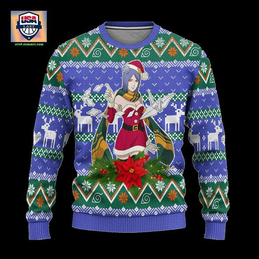 Konan Akatsuki Ugly Christmas Sweater Custom Naruto Anime Xmas Gift ? Usalast
