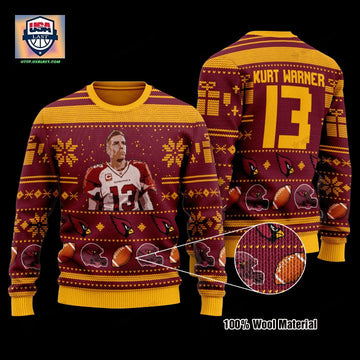 Kurt Warner 13 Arizona Cardinals Nfl Christmas Sweater ? Usalast
