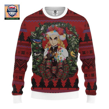 Kyojuro Rengoku Kimetsu No Yaiba Mc Ugly Christmas Sweater Thanksgiving Gift ? Usalast