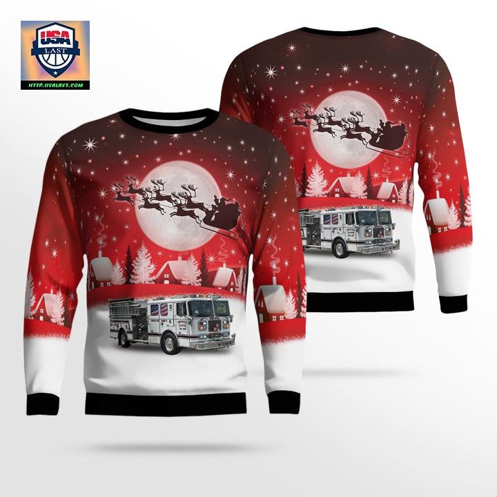 La Plata Maryland Dentsville Volunteer EMS Fire and Auxiliary Christmas Sweater 3D ? Usalast