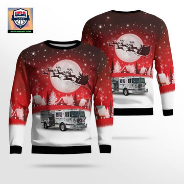 La Plata Maryland Dentsville Volunteer EMS Fire and Auxiliary Christmas Sweater 3D ? Usalast
