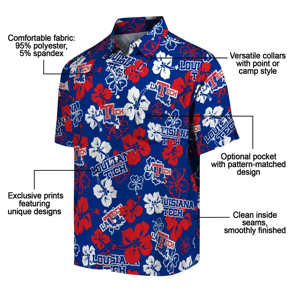 LA Tech Hibiscus Bloom Hawaiian Shirt – Moonbestprint
