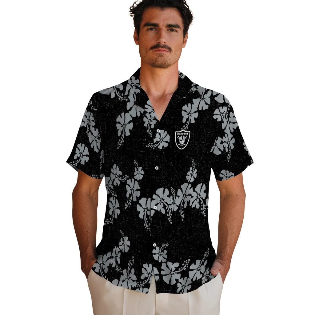 Las Vegas Raiders Hawaiian Shirt - 50th State Flower | Moonbestprint